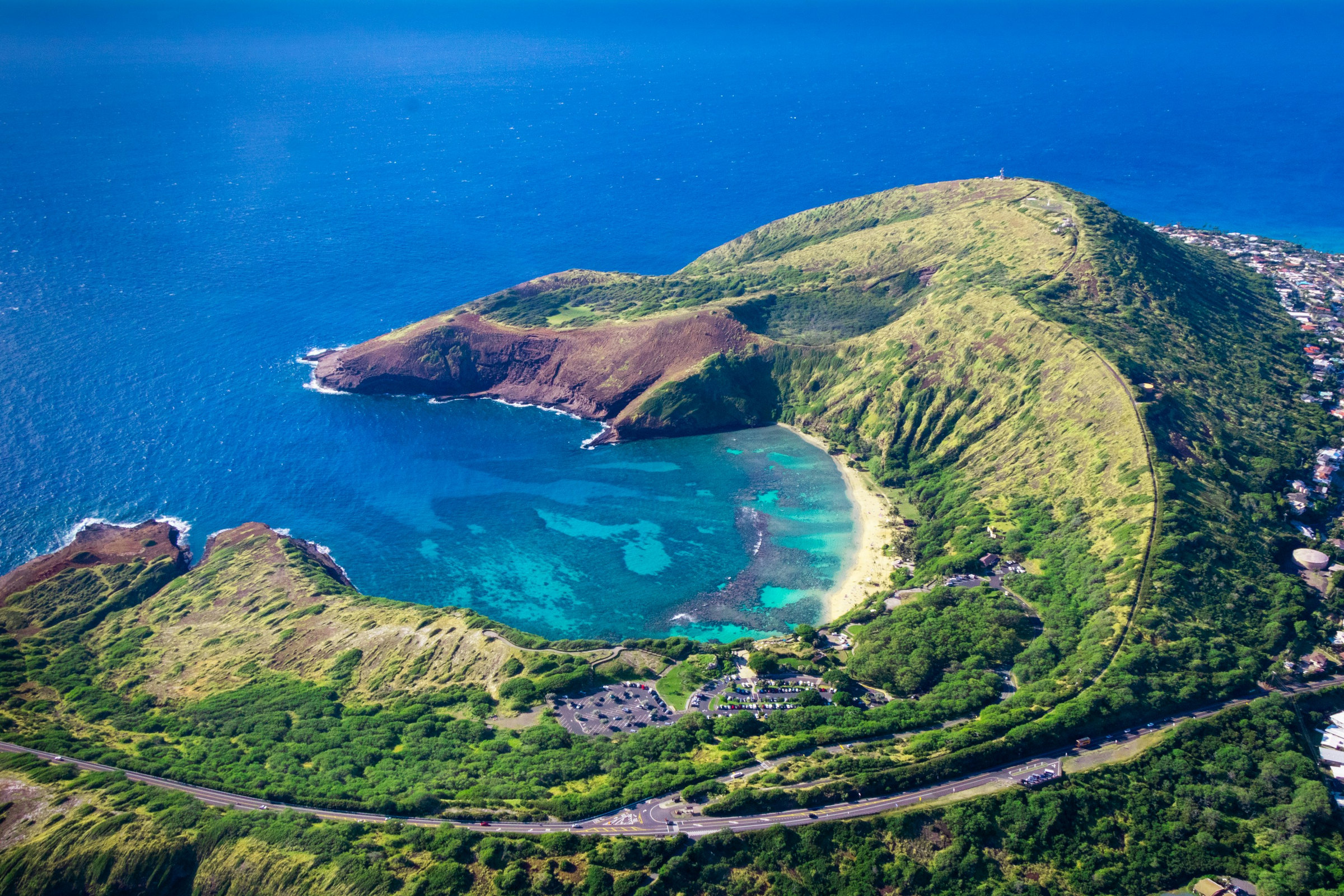 Aerial view of Hanauma Bay